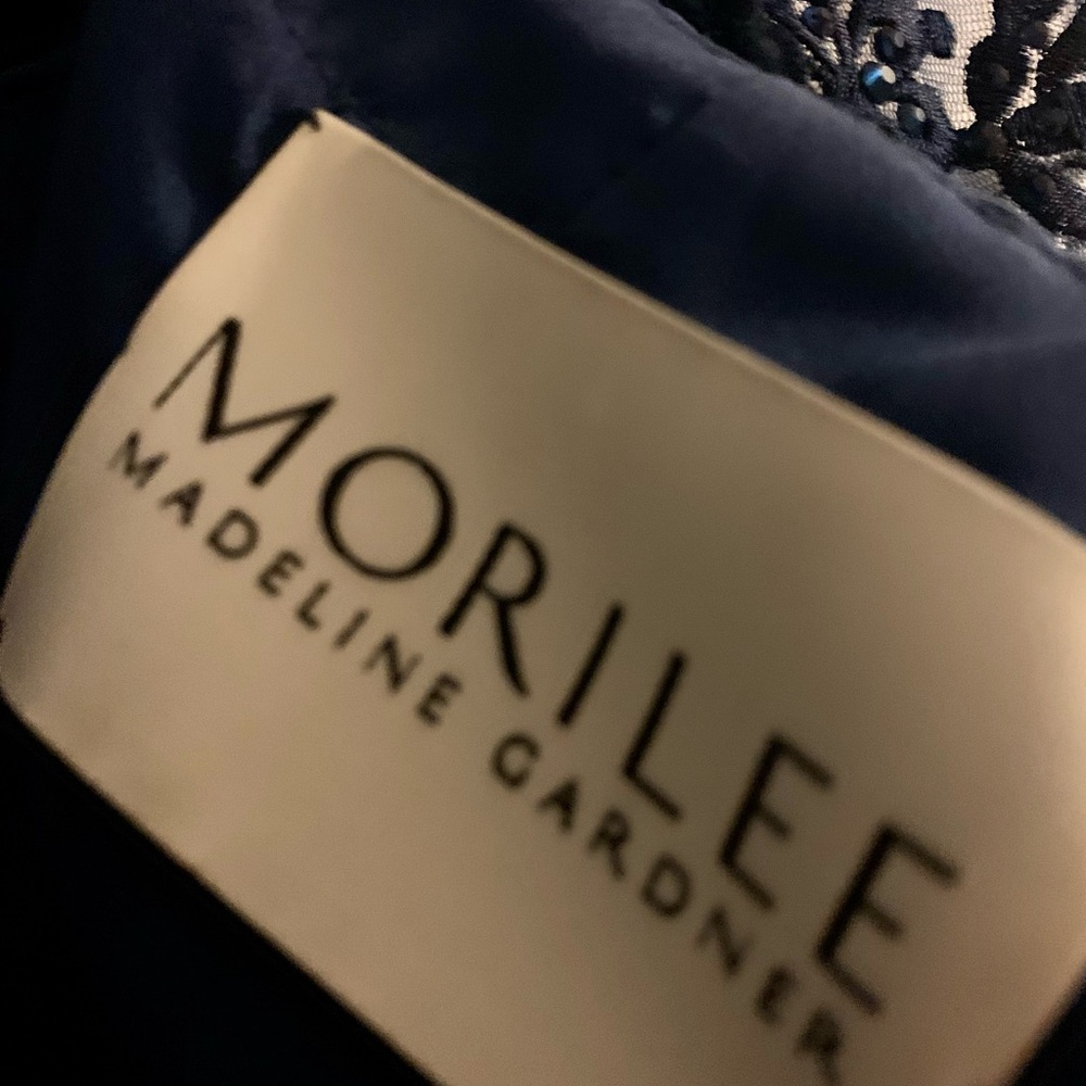 Mori Lee Size 1/2 Navy Blue Prom Dress - Picture 6 of 12